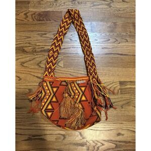 Cordobags Orange Yellow‎ Hippie Crossbody Bucket Bag Tote Purse Fringe Boho